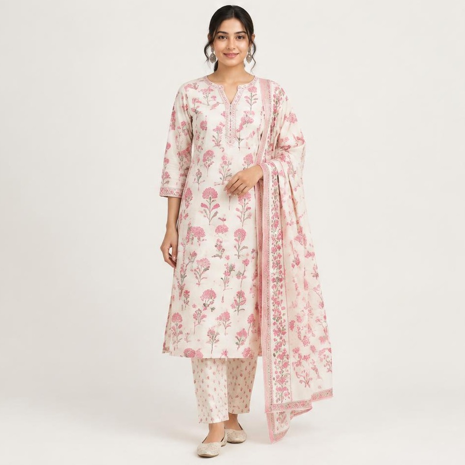 Pink Garden Three Piece