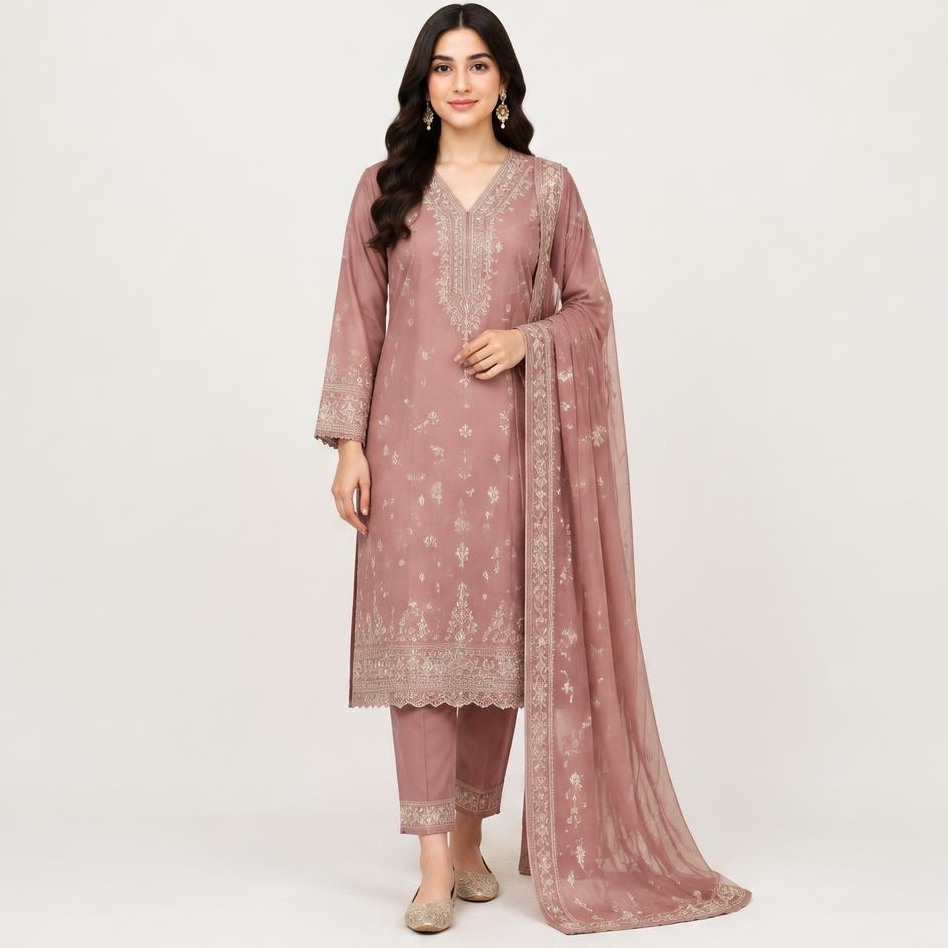 Dusty Rose Three Piece