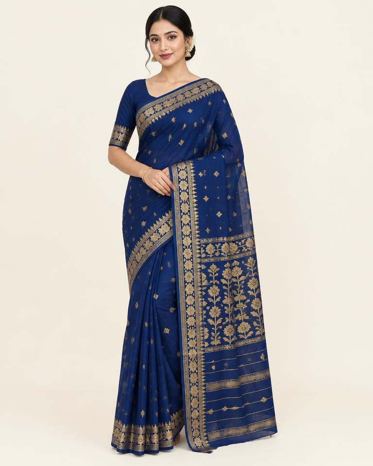 Royal Navy Jamdani Saree