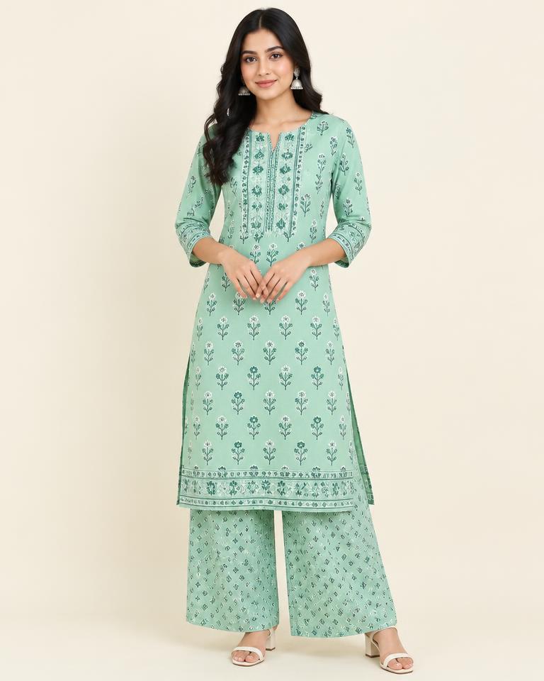 Mint Printed Two Piece Set