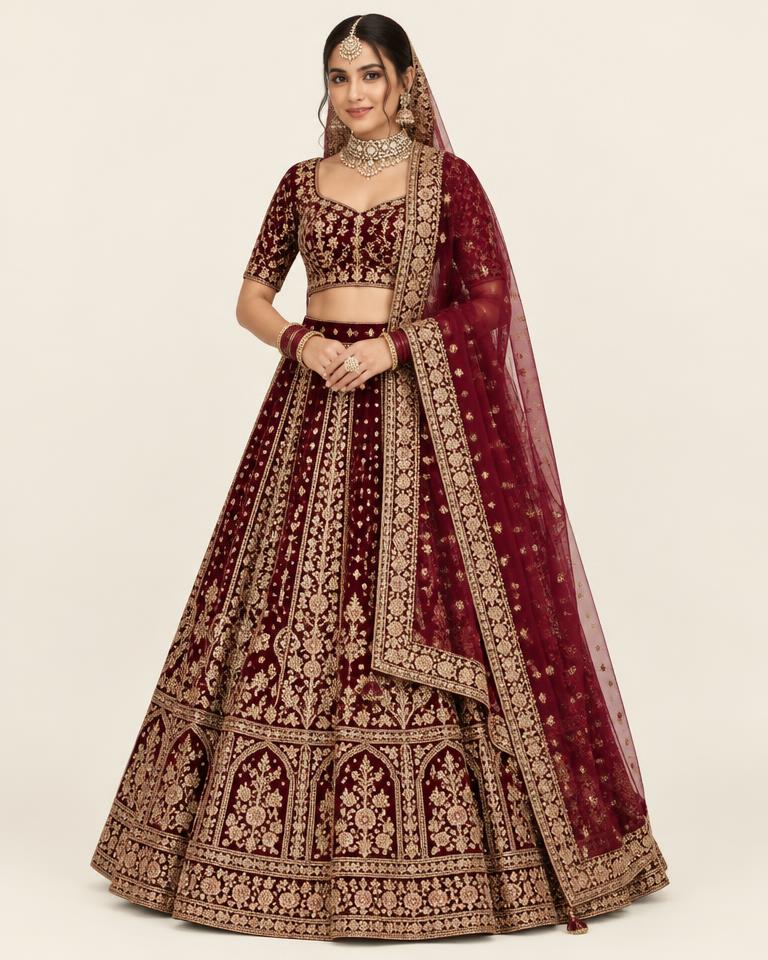 Maroon Bridal Lehenga